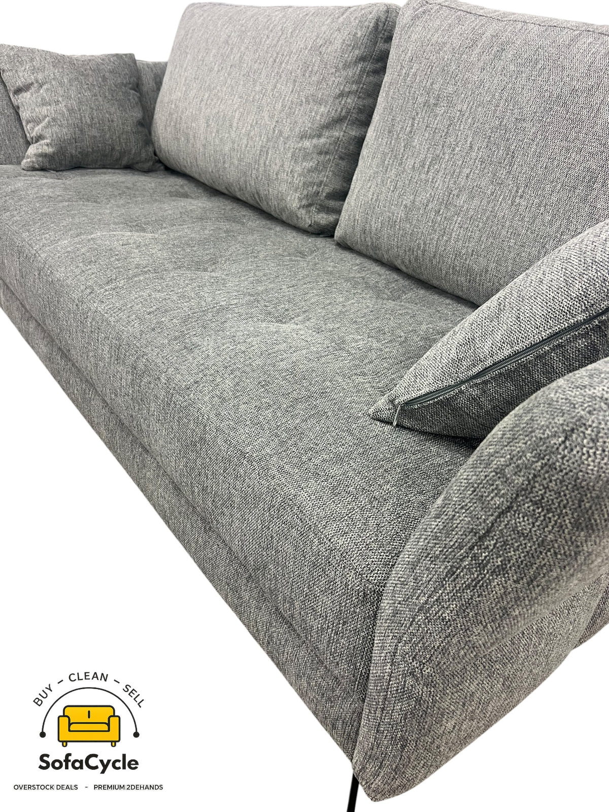 Tweezitsbank grijs Chateau d'Ax in stof – overstock