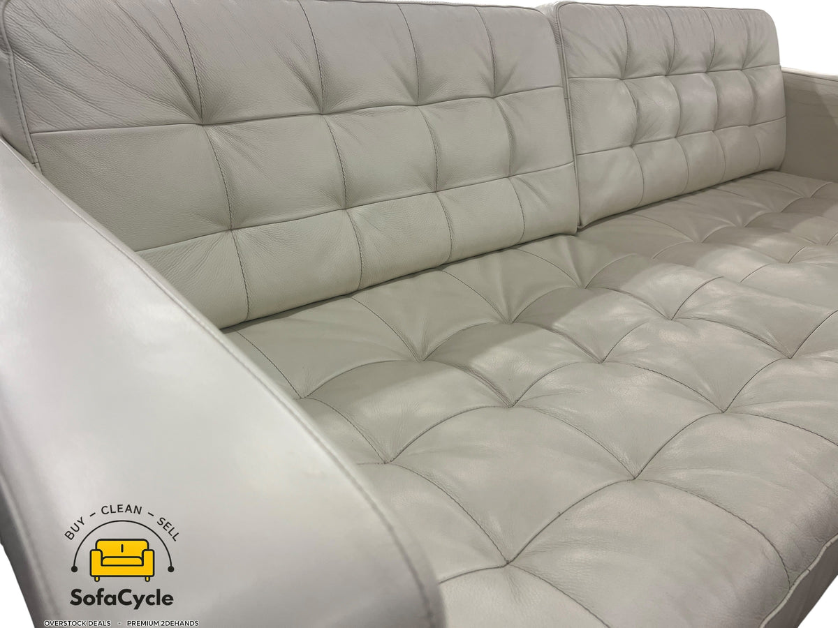 3-zitsbank IKEA wit in leder/kunstleder – tweedehands