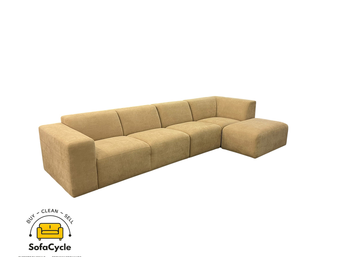 Nordkapp hoekzetel beige in stof, hoek R – overstock