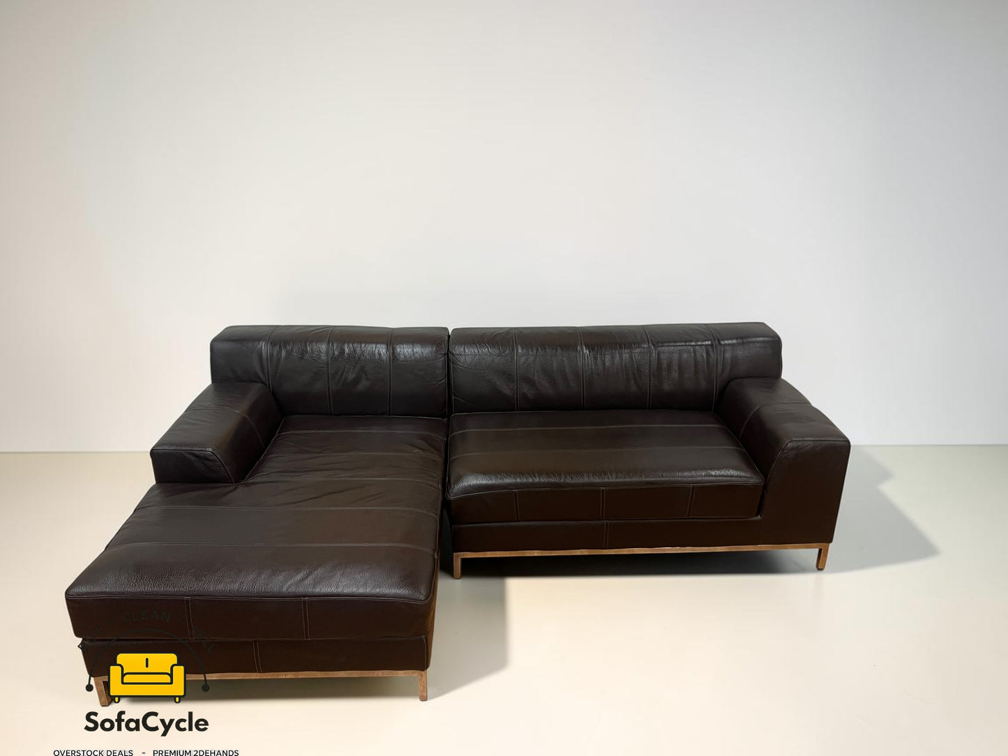 IKEA Kramfors hoekzetel bruin in echt leder – tweedehands