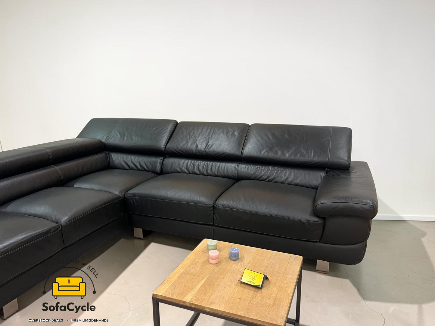 Belform hoekzetel zwart met hoofdsteun – tweedehands