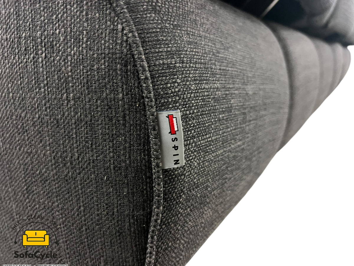 Hoekzetel zwart in stof, modulair – overstock