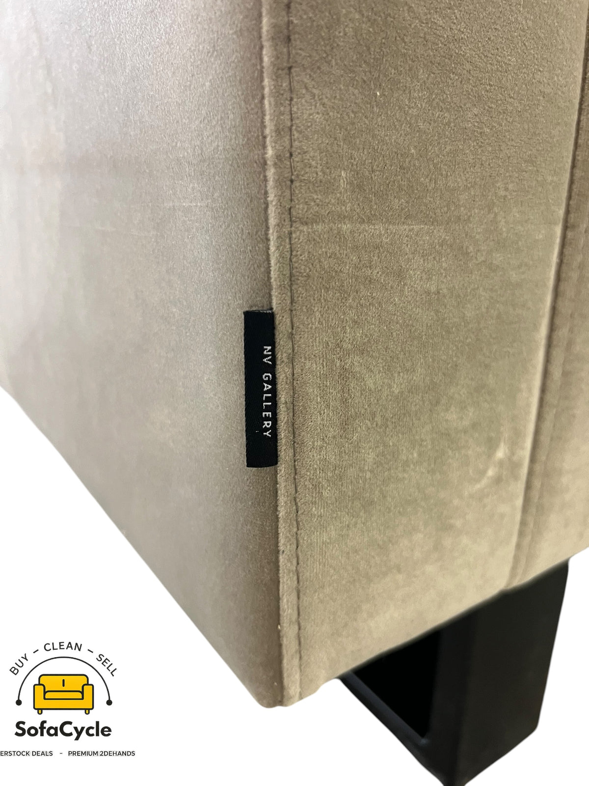 NV Gallery 3-zit + 2-zit taupe in fluweel – overstock