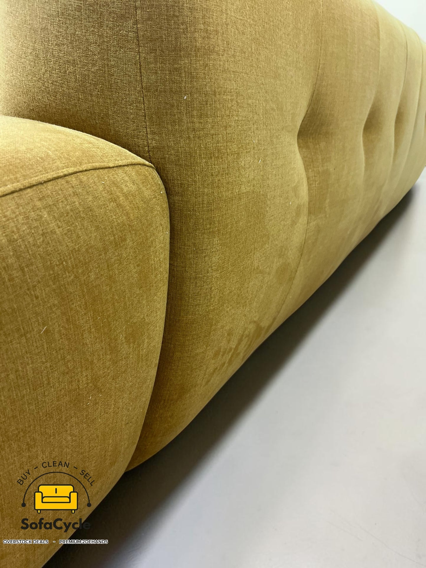 Goossens Opulent hoekzetel geel in stof, hoek L – overstock
