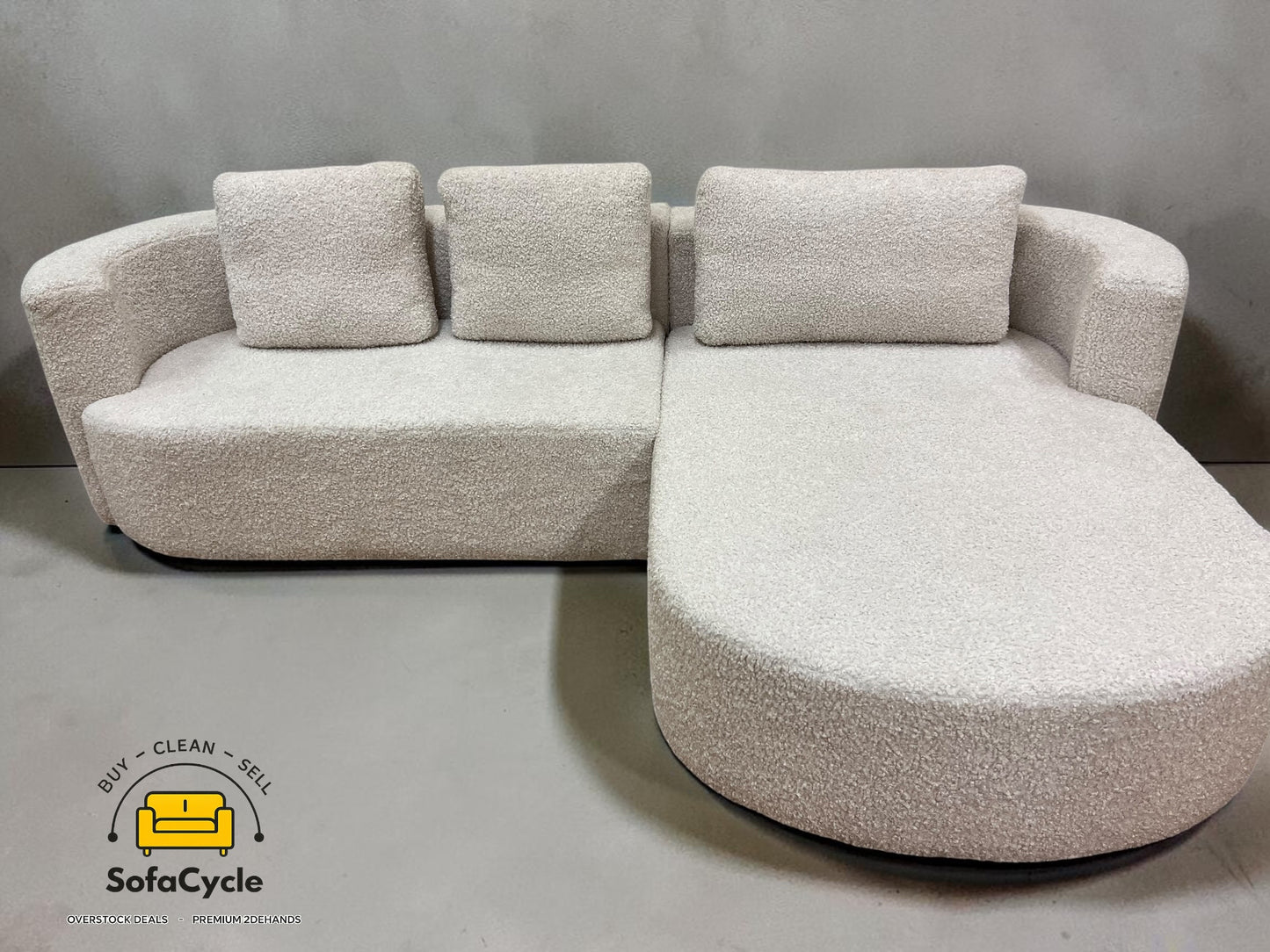 Hoekzetel wit in teddystof met slaapfunctie – overstock