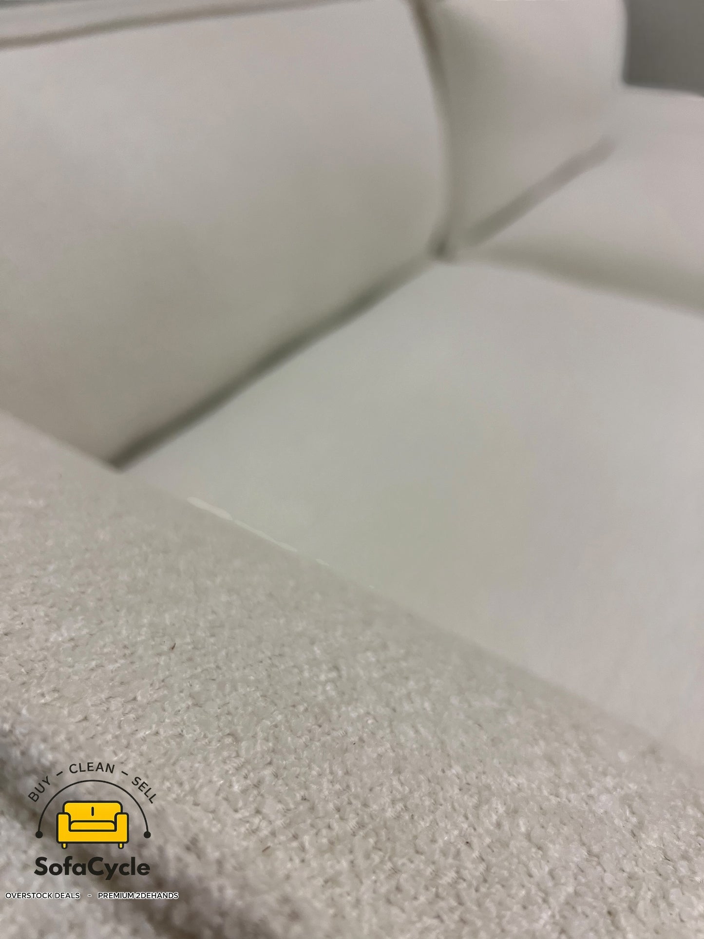 NV Gallery hoekzetel wit in bouclé, hoek L – overstock