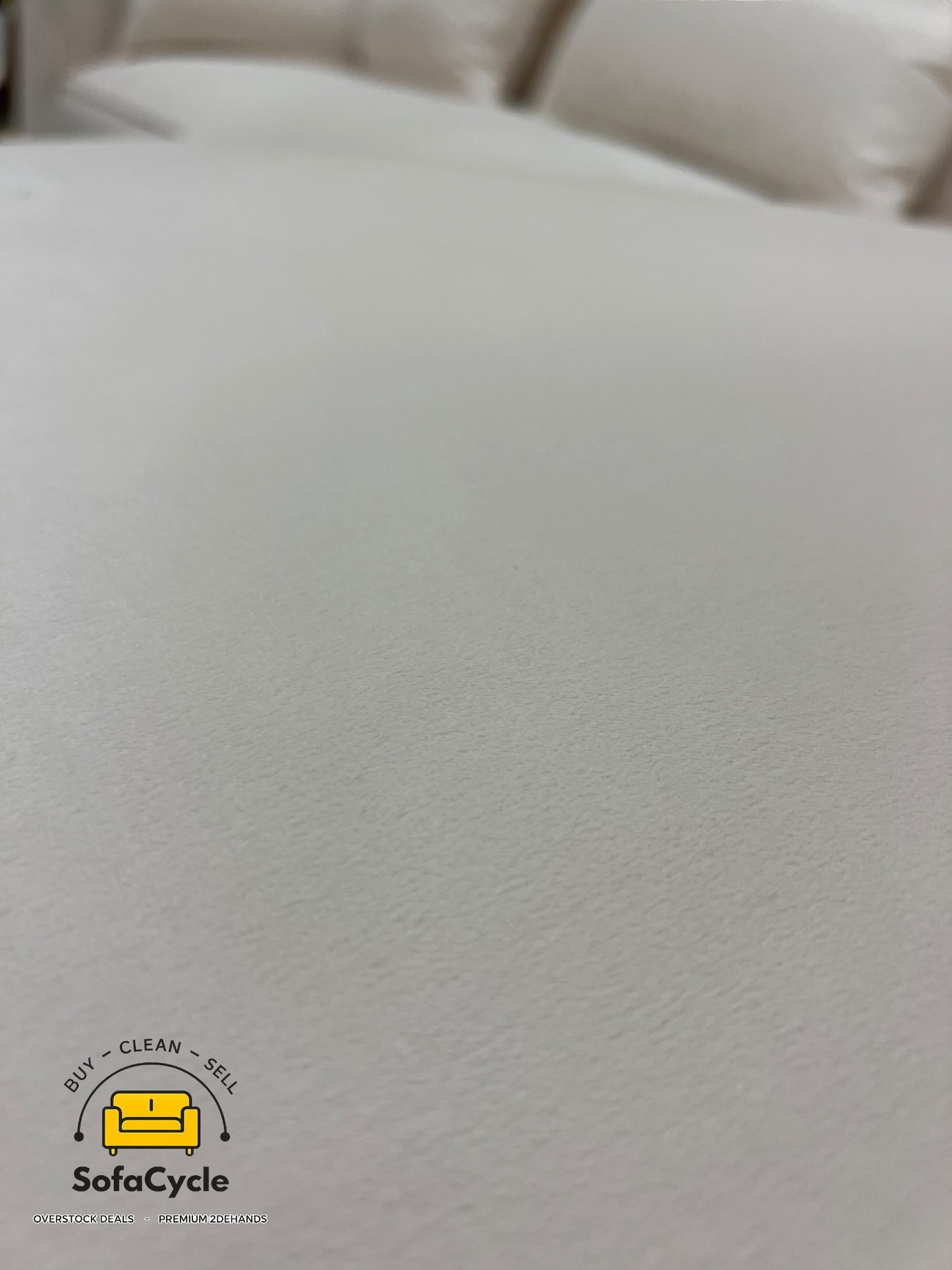 Hoekzetel beige in fluweel extra breed ligvlak – overstock