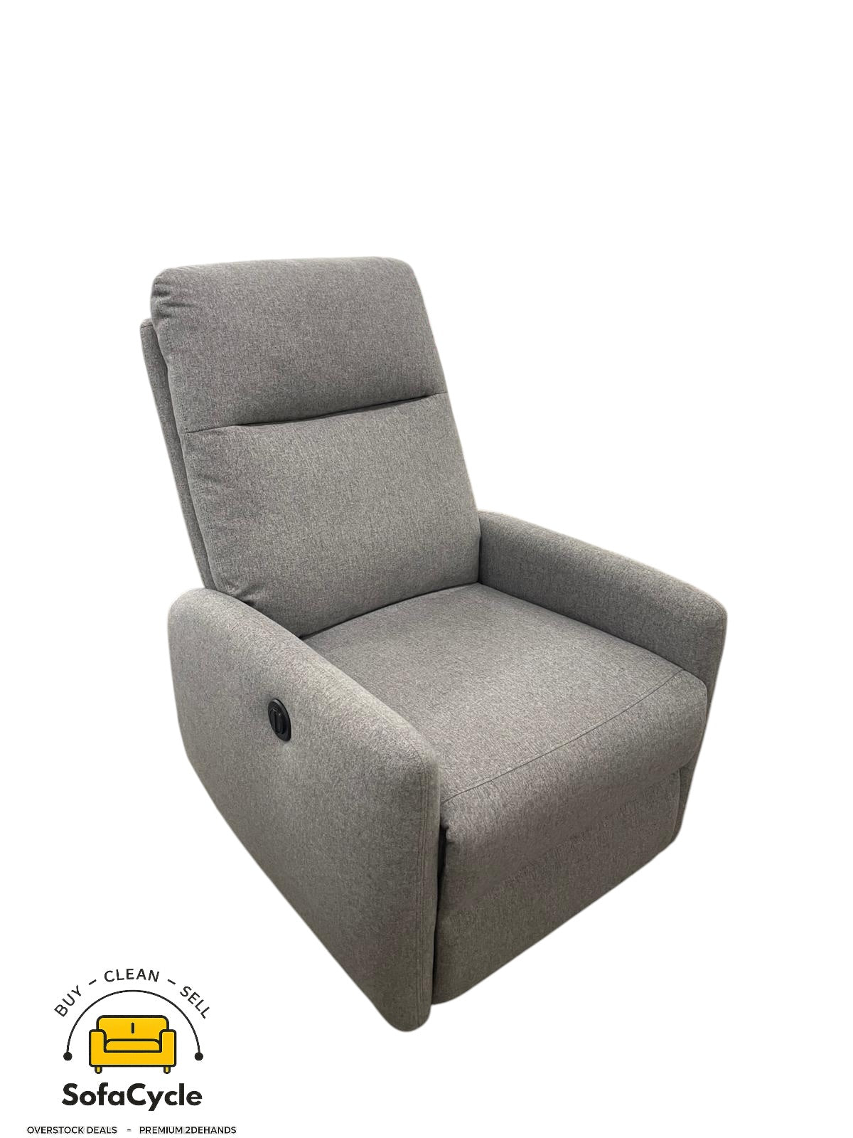 Elektrische relaxfauteuil grijs in stof – tweedehands