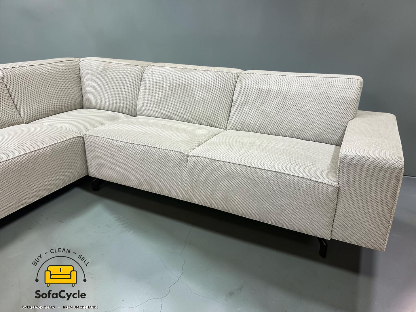 Manchester hoekzetel wit in bouclé, hoek R – overstock