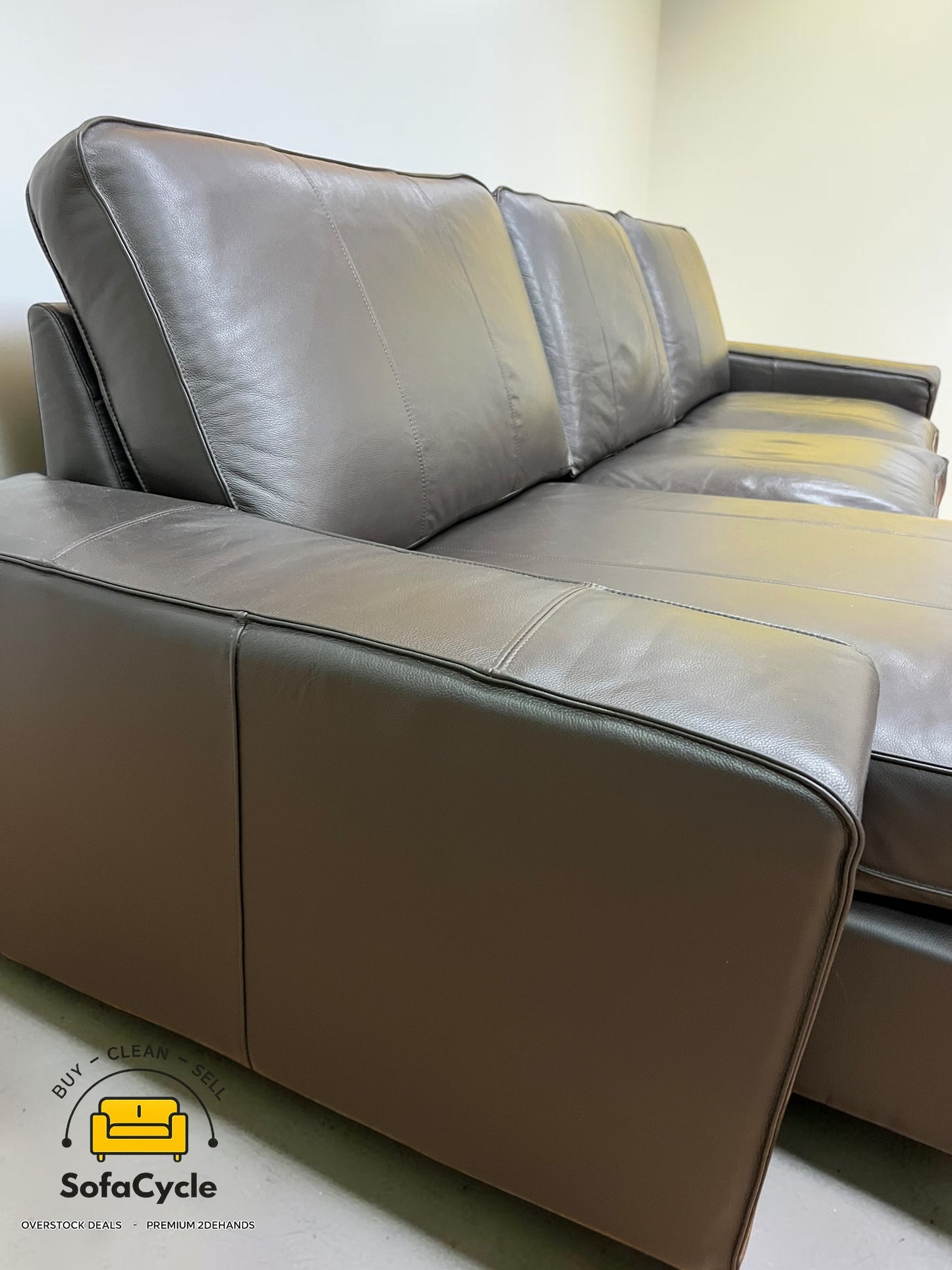 IKEA hoekzetel bruin in echt leder, hoek L – tweedehands