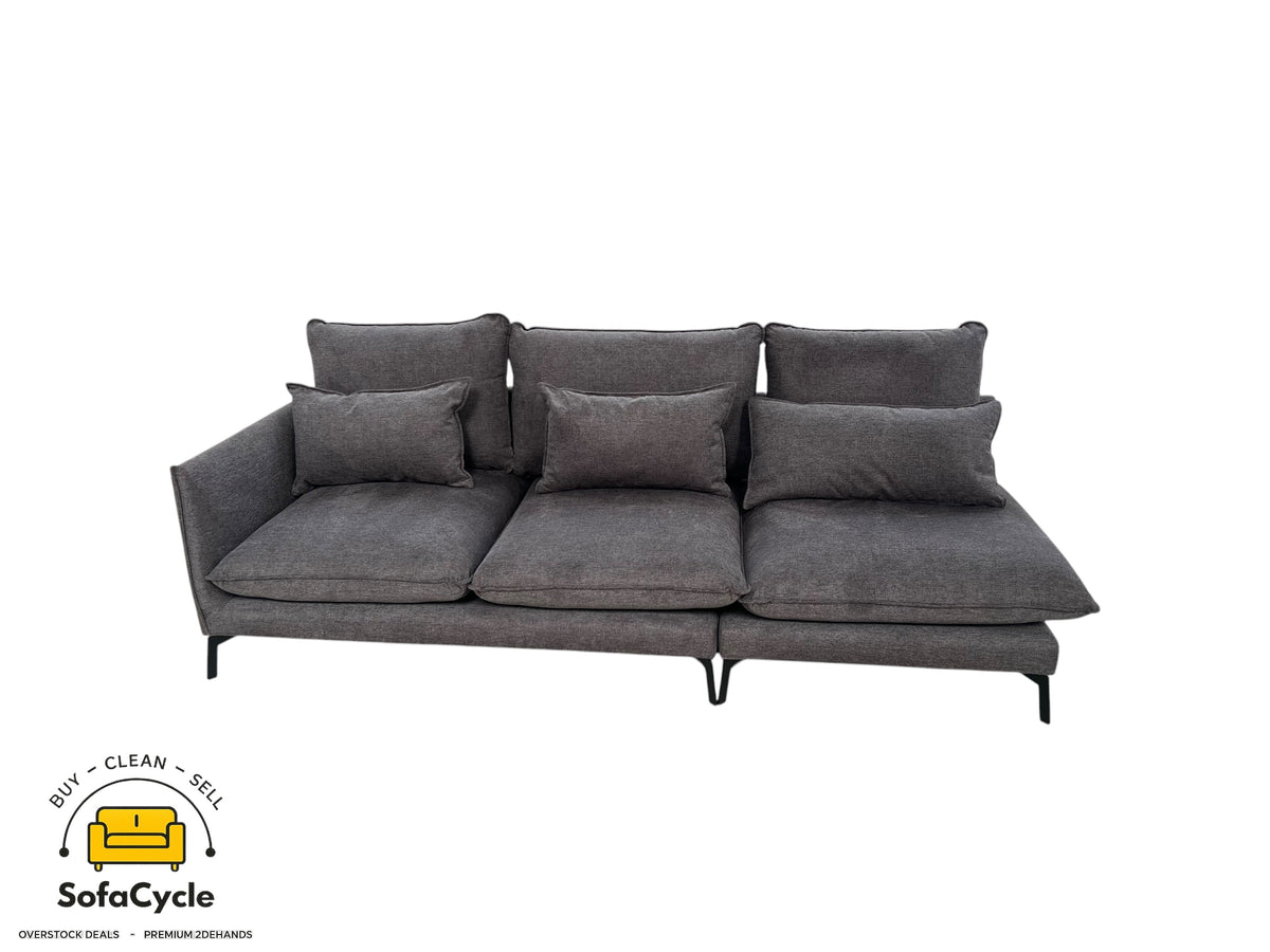 Chateau d'Ax 3-zit antraciet in stof, modulair – overstock