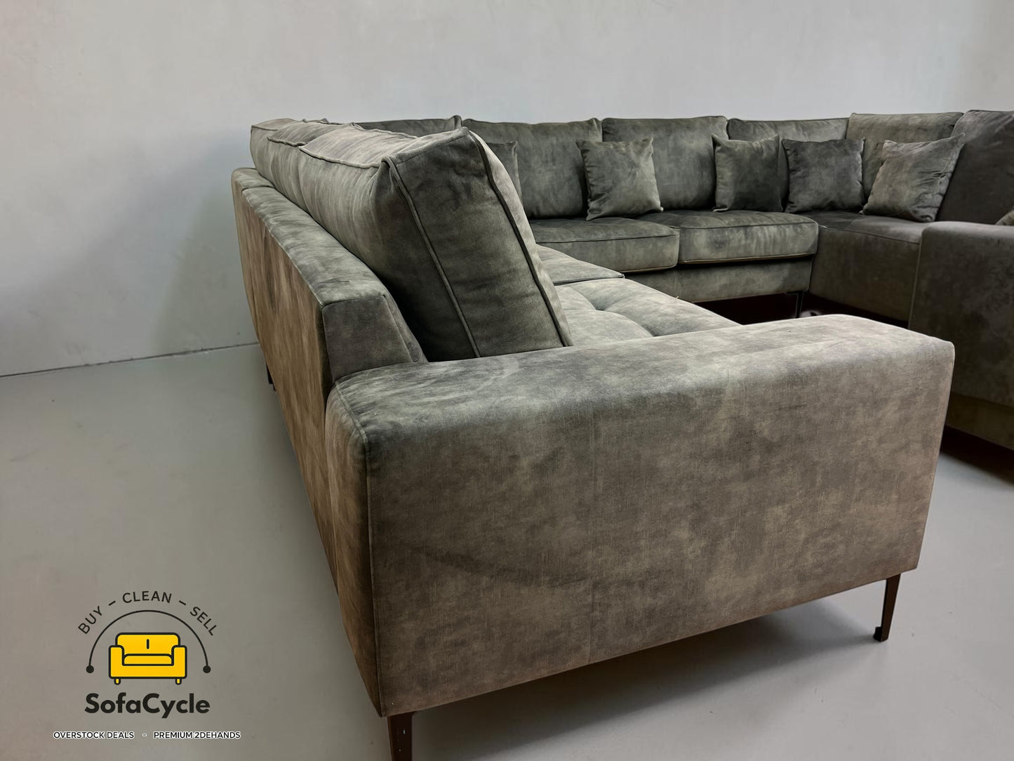 U-zetel groen in fluweel – overstock
