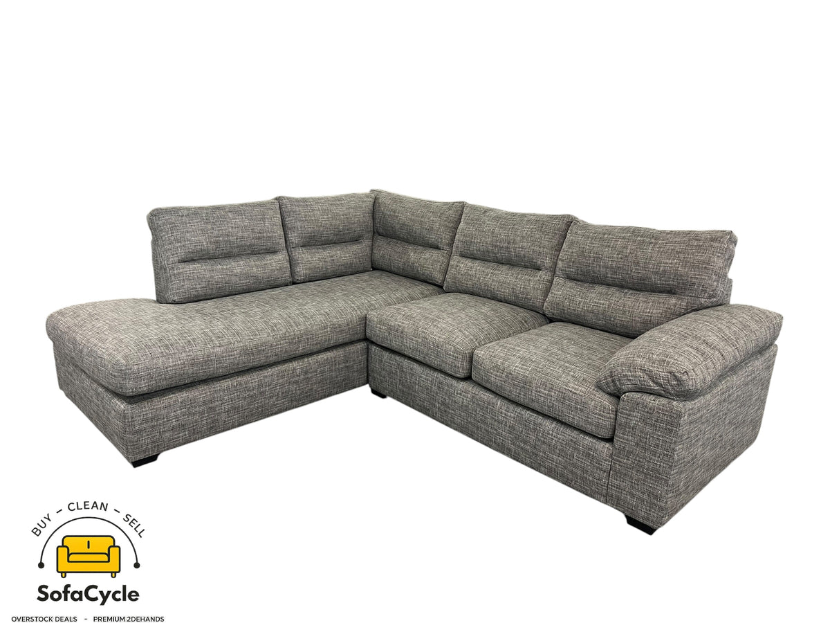 Hoekzetel donkergrijs in stof, hoek L – overstock