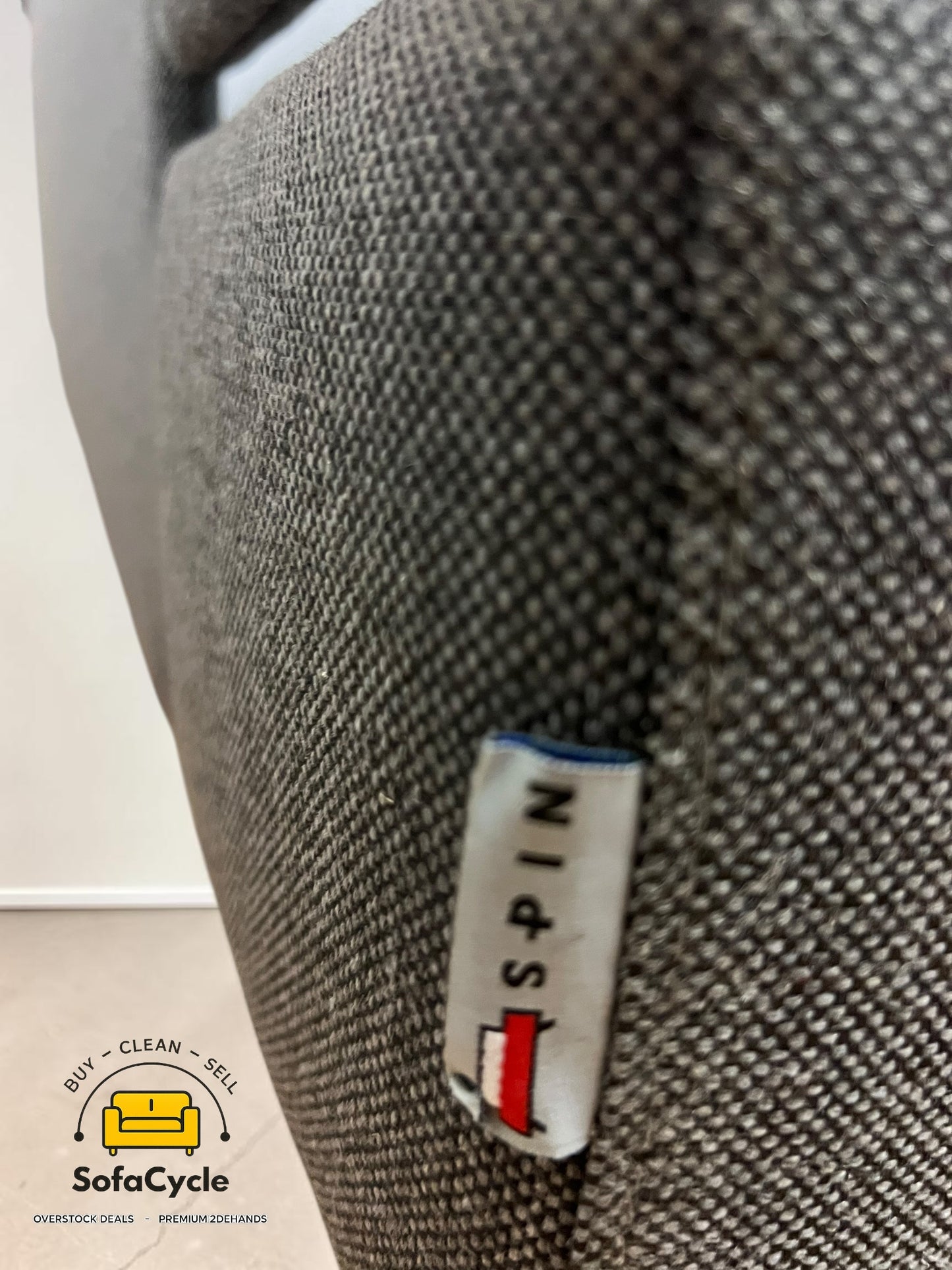 Hoekzetel zwart in stof extra ruim, hoek R – overstock