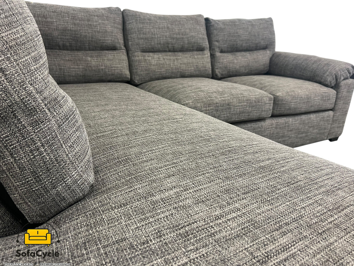 Hoekzetel donkergrijs in stof, hoek L – overstock