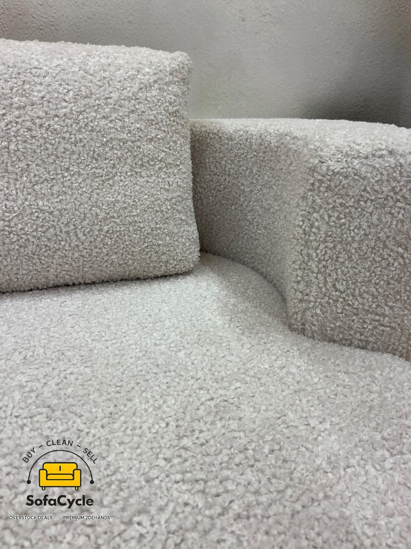 Hoekzetel wit in teddystof met slaapfunctie – overstock
