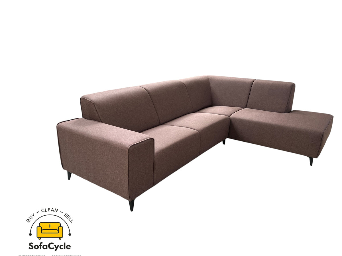 Hoekzetel bruin in stof, hoek R – overstock