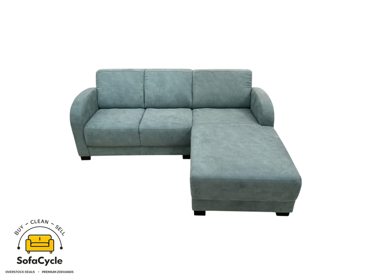 Hoekzetel appelblauwzeegroen in stof, hoek R – overstock