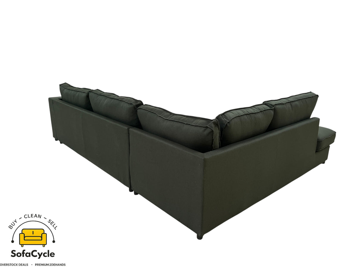 Hoekzetel groen in stof, hoek L – overstock
