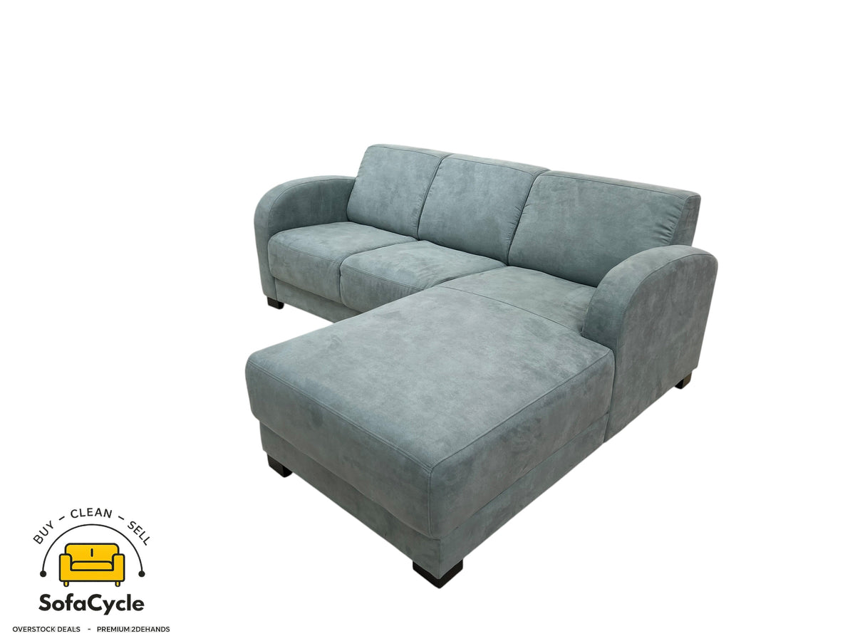 Hoekzetel appelblauwzeegroen in stof, hoek R – overstock