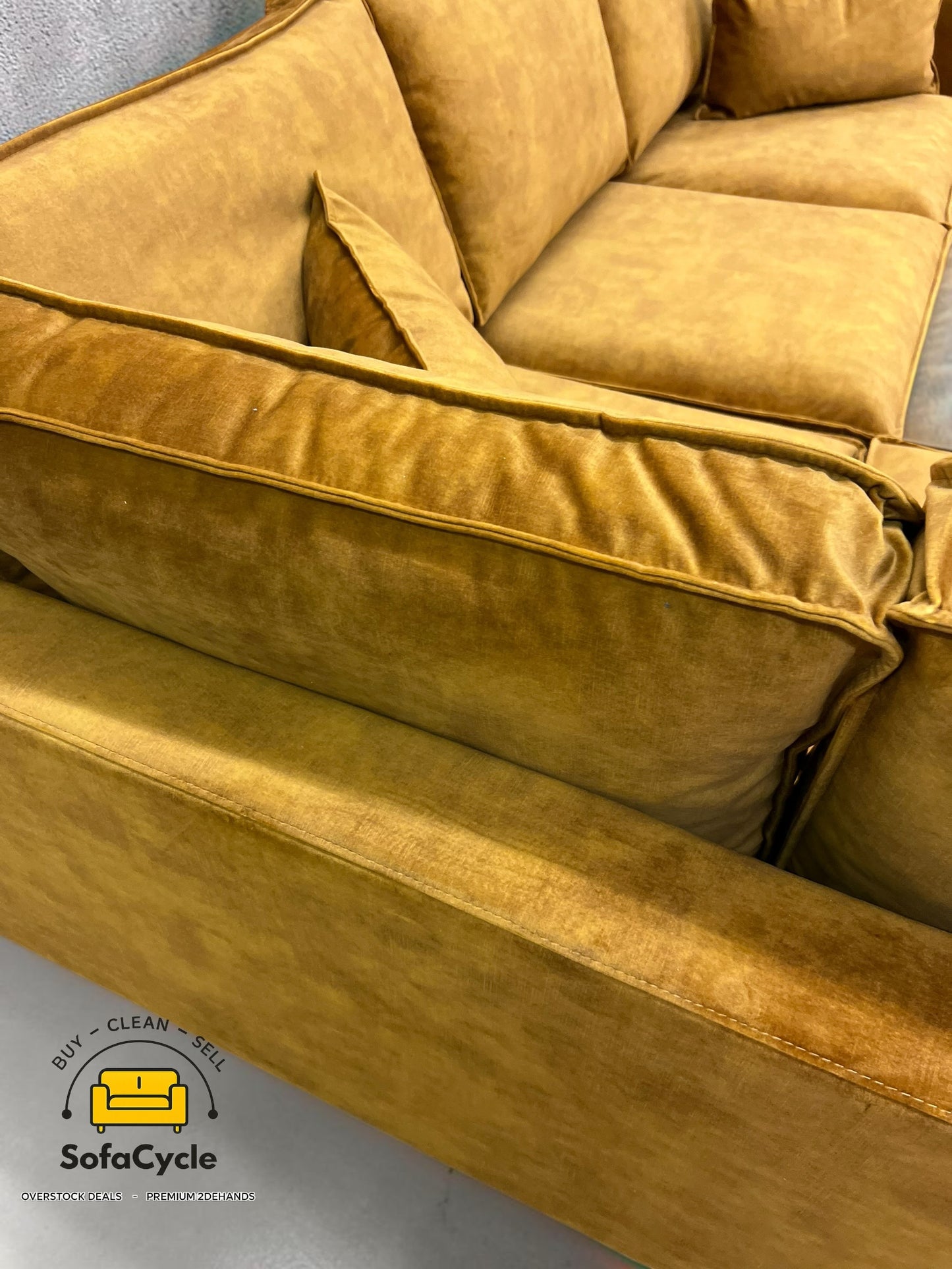 Goossens hoekzetel geel in fluweel, hoek L – overstock