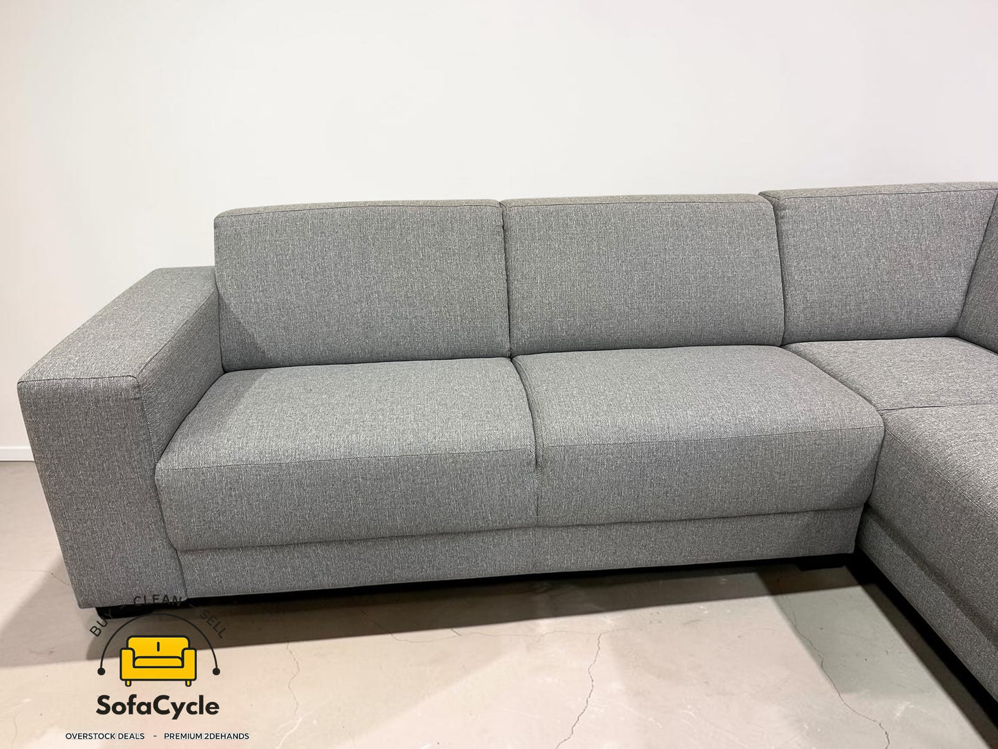 Goossens hoekzetel grijs in stof, hoek R – overstock