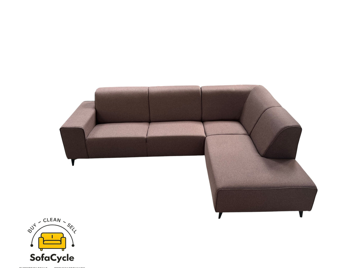Hoekzetel bruin in stof, hoek R – overstock