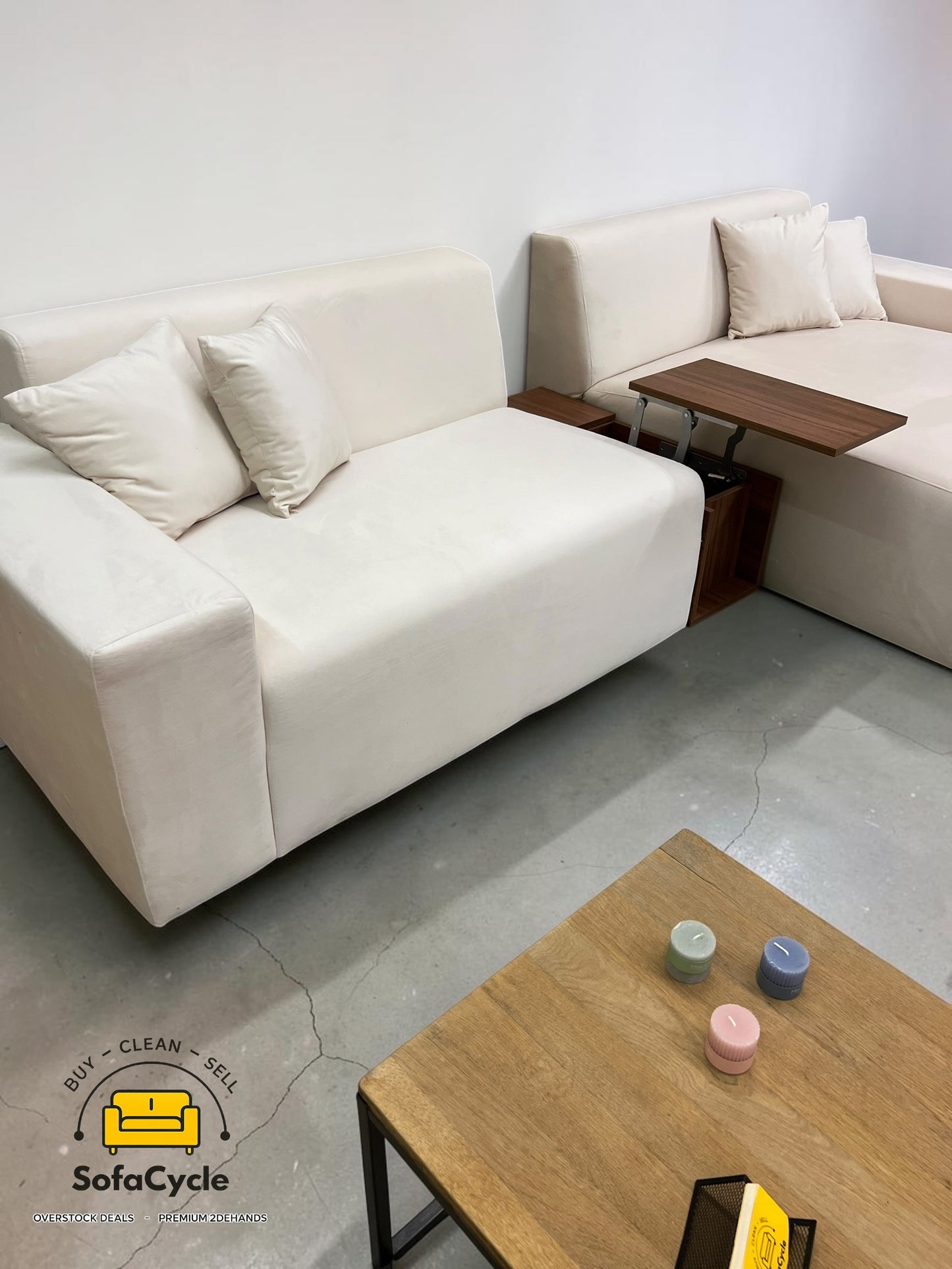 Chateau d'Ax hoekzetel beige met opbergkoffer – overstock