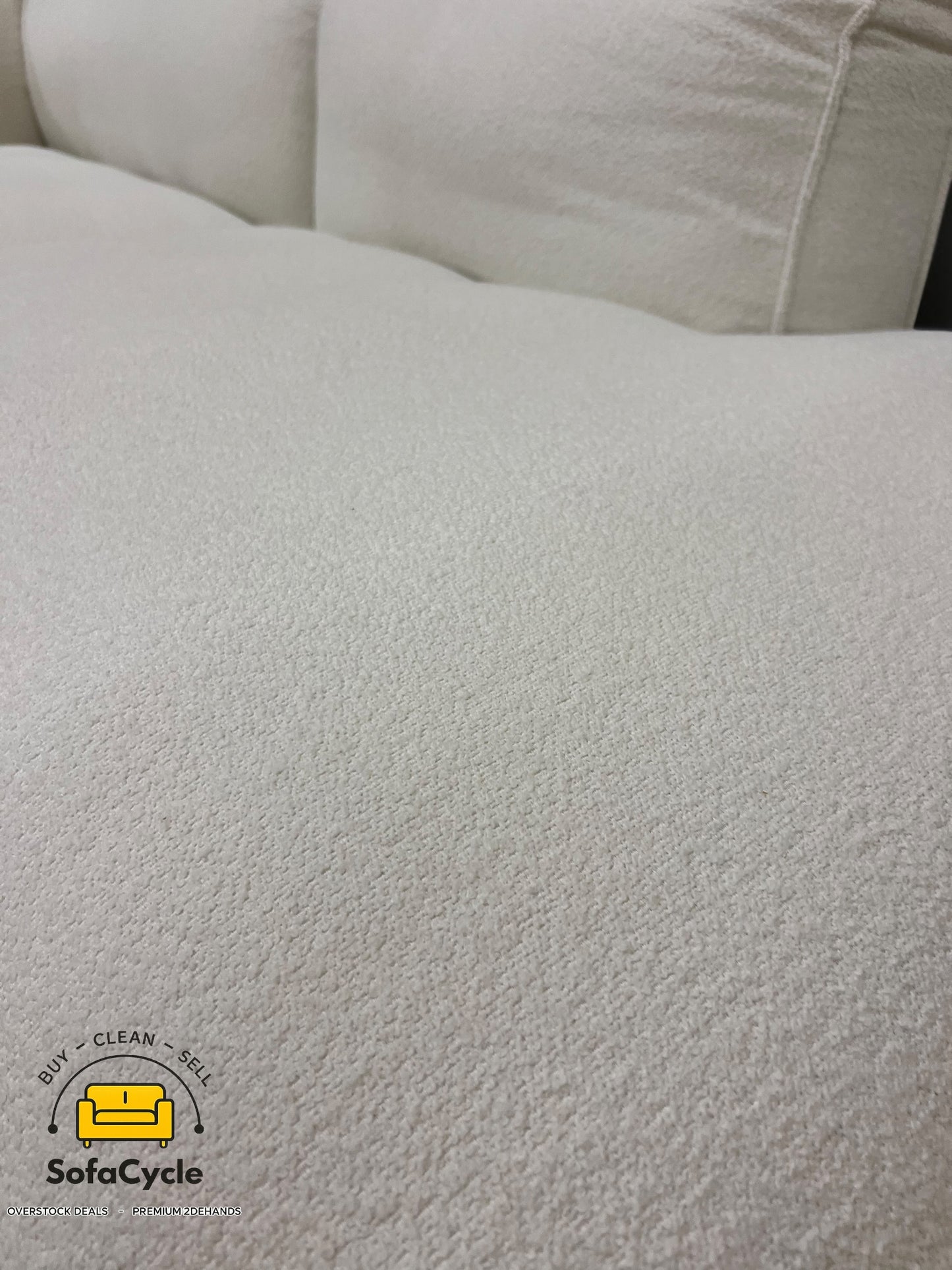 NV Gallery hoekzetel wit in bouclé, hoek L – overstock
