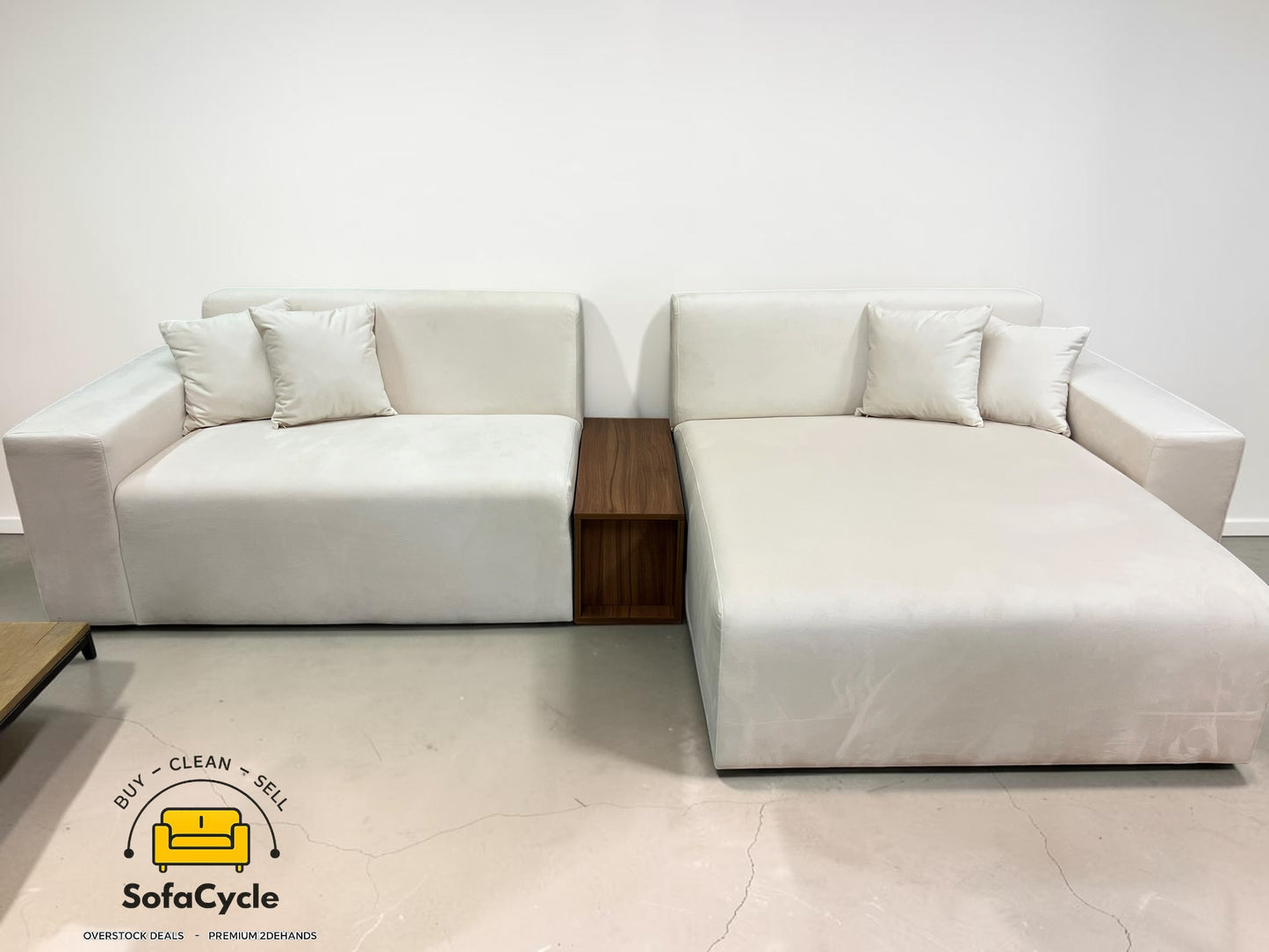 Chateau d'Ax hoekzetel beige met opbergkoffer – overstock