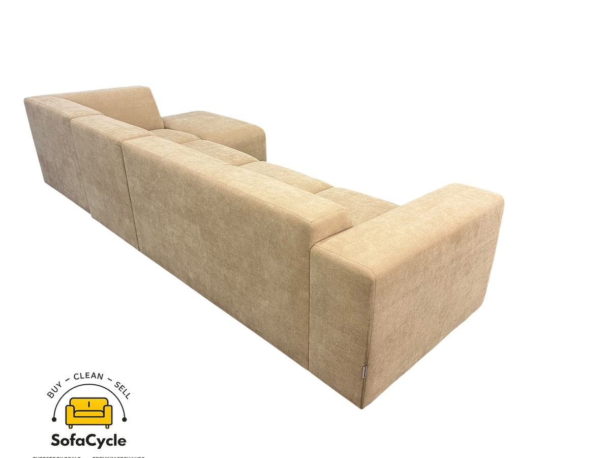Nordkapp hoekzetel beige in stof, hoek R – overstock