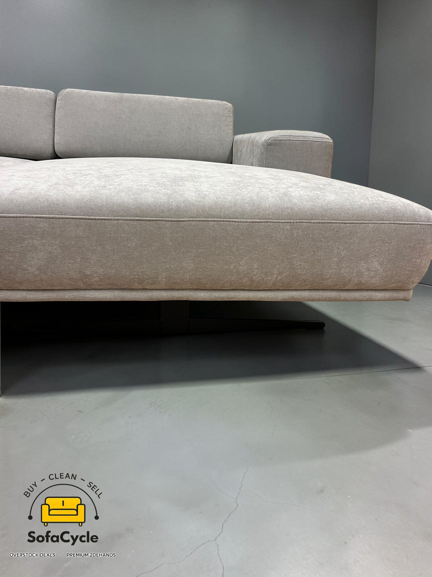 Amalfi hoekzetel grijs met hoofdsteun, hoek L – overstock