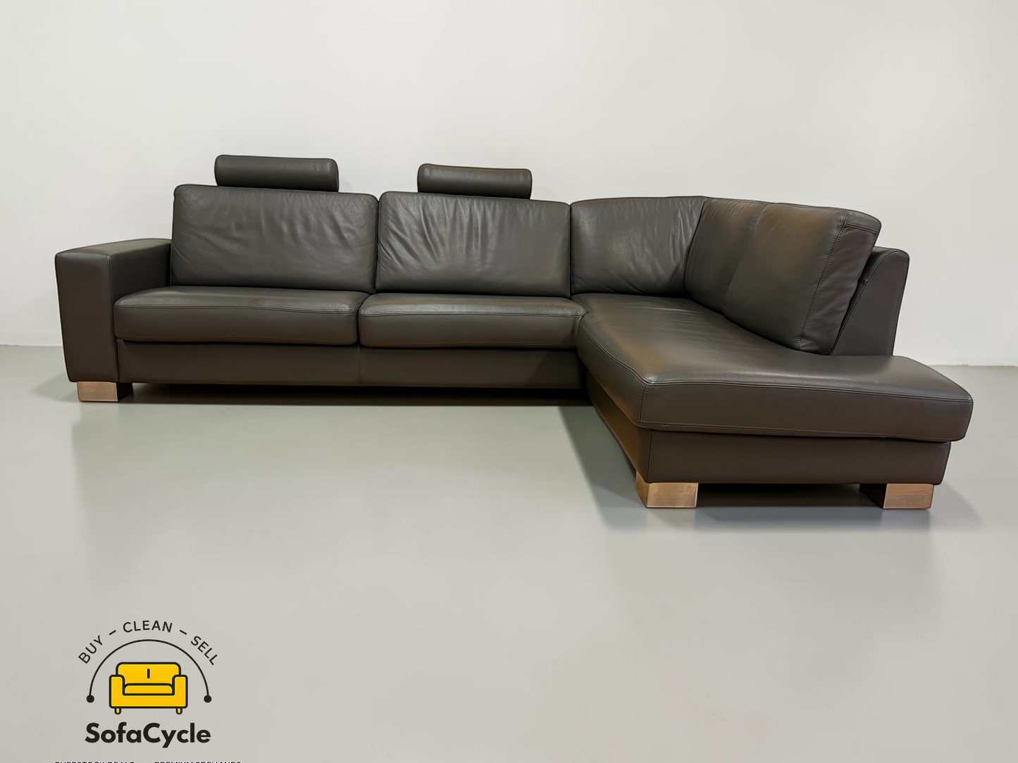 Bultex hoekzetel antraciet met hoofdsteun – tweedehands
