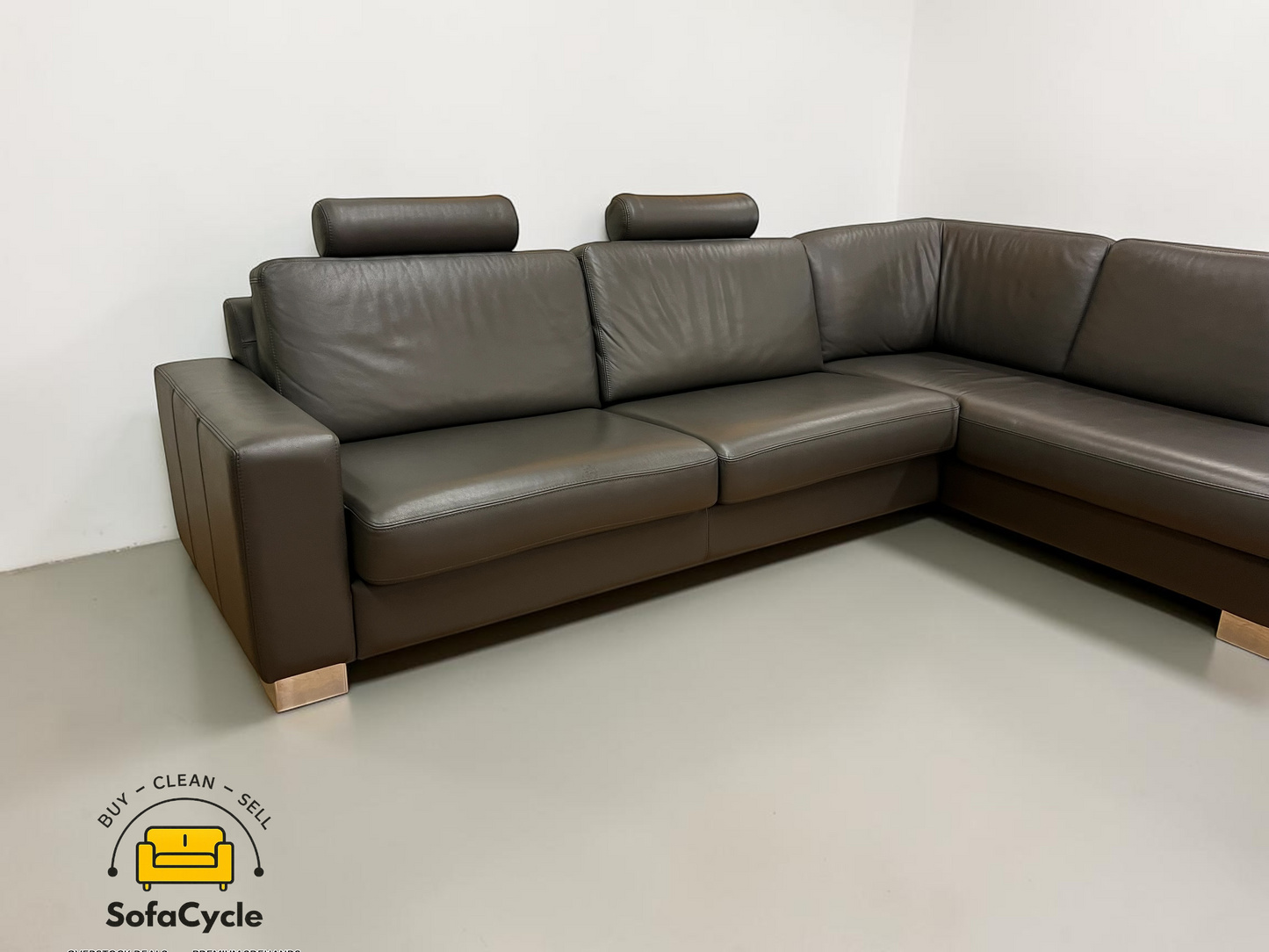 Bultex hoekzetel antraciet met hoofdsteun – tweedehands